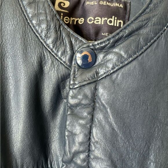 Pierre Cardin Leather Blue Shirt Jacket Size M - Picture 7 of 8